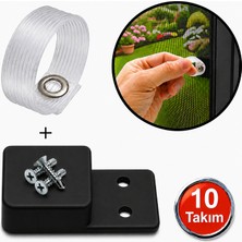 Alet Çantam Siyah Sineklik Kulp Seti Şeffaf Tutma Halkası Kaldırma Çekme Kulbu Takoz Seti -10 Takım