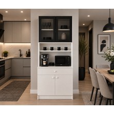T Designo Tdesigno La Çok Amaçlı Dolap-Mikrodalga-Erzak-Airfryer-Mutfak-Kiler Dolabı-Kahve KÖŞESI-90CM