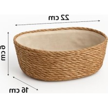 Odea El Yapımı Doğal Hasır Ekmek Sepeti - 22X16X8 cm
