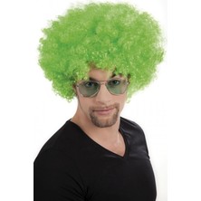 Ankaverse® Yeşil Renk Kıvırcık Afro Bonus Peruk