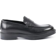 Tuna Hakiki Antik Deri Siyah Loafer Erkek Ayakkabı - E4291