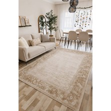 Empressco Kahverengi Halı Salon Halısı 6m2 200X300 Salon Halısı Makinede Yıkanabilir Kaymaz Taban Saçaksız Halı