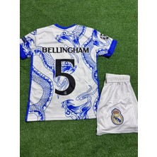 Ozsports Real Madrid Bellingham 5 Çocuk Özel Tasarım Futbol Forması Beyaz