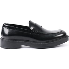 Tuna Hakiki Açma Deri Siyah Loafer Erkek Ayakkabı - E4291