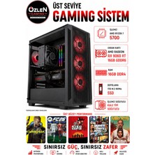 Özlen XL10 RYZEN 7 5700 RX 9060 XT 16GB 1TB M.2 SSD 16GB RAM Üst Seviye Oyuncu Bilgisayarı