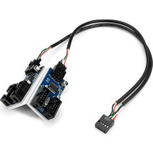 Alfais 6091 Anakart Iç USB Hub 9 Pin Header 1x4 Çoğaltıcı Port Genişletici Panel Rgb Dişi