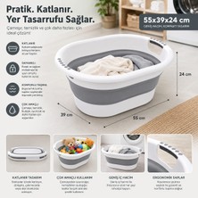 Cep Home 27 Lt Katlanabilir Çamaşırlık / Akordiyon Katlanır Sepet Yer Kaplamaz/ Pratik Banyo Düzenleyici