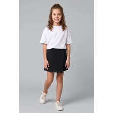 Queen Kids  Kız Çocuk Okul Şort Etek Siyah