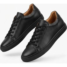 Zerenyus ZRK-X122 Yüksek Kalite Siyah Ortopedik Taban Bağcıklı Erkek Sneaker