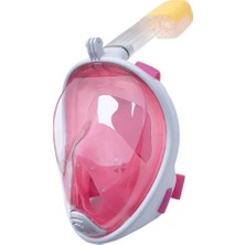 Magicool Full Face Şnorkel Maske Su Altı Maskesi Anti-Sis Aksiyon Kamera Takılabilir Pembe S/m