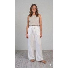 Matwoman Geniş Paça Lastikli Müslin Pantolon