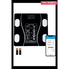HBG Markt Dijital Baskül Yağ Ölçer Fonksiyonlu Akıllı Baskül Bluetooth Bağlantılı