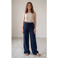 Matwoman Geniş Paça Lastikli Müslin Pantolon