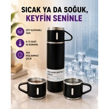Paslanmaz Çelik Termos Seti | 500 ml Kapasite, 6-12 Saat Isı Koruma, Hediye Kutulu - Lisinya