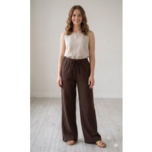 Matwoman Geniş Paça Lastikli Müslin Pantolon