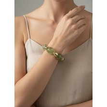 Valmont Accessories Kadın Gold Renk Yeşil  Iri Kemik Taşlı Bileklik