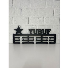 14 Design Kişiye Özel Yıldızlı Kadın Erkek Madalya Askısı - 10 mm Kalınlıkta Mdf – Sporcu Askılığı