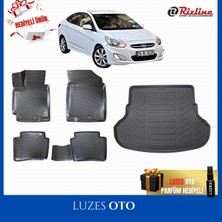 Rizline Hyundai Accent Blue 3D Havuzlu Paspas ve Bagaj Havuzu 2013 Model Uyumlu