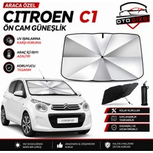 OtoÇizgi Citroen C1 Şemsiye Tip Ön Cam Güneşliği Katlanabilir Uv Korumalı Araç Cam Güneşlik