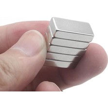 1 Adet 20X10X5 mm Neodyum Magnet N35 Güçlü Mıknatıs Köşeli ve Dayanıklı Nikel Kaplama ( Lisinya )