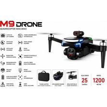 Atlt Atlantis M9 Dron Katlanabilir Ekranlı Kumanda 4K Çift Çift Lens Fvp Kameralı Wi-Fi Canlı Görüntü Aktarımı Takip Et Modu Katlanabilir Özel Çantalı 360 Dere Engel Algılamalı Fırçasız Motor Renkli Aydınlatma