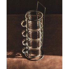 Btl Otomotiv Standlı Borosilikat 4\'lü Fincan Seti