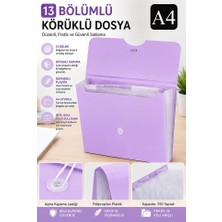 Artlantis Körüklü Dosya 13 Bölmeli Pastel Renkler 1 Adet A4 Akardiyon Dosya Düzenleyici 13 Cepli Lastikli Dosya Belge Düzenleyici
