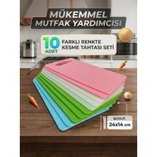 Saban 10'lu Plastik Kesme Tahtası Seti 24X14 cm – Çeşitli Renklerde Mutfak Doğrama ve Kesme Tahtası