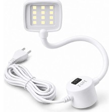 Nova Dikiş Makinesi led lamba - Mıknatıslı Spiralli - 12 Led'li Kare Lamba - Esnek Boyunlu - Parlak Işık