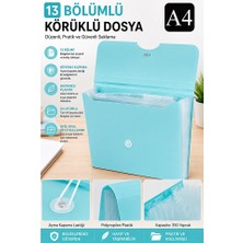 Artlantis Körüklü Dosya 13 Bölmeli Pastel Renkler 1 Adet A4 Akardiyon Dosya Düzenleyici 13 Cepli Lastikli Dosya Belge Düzenleyici