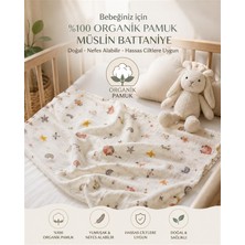 Mrs.Gugar Mrs Gugar %100 Pamuk Müslin Bebek Battaniyesi 90X110 cm V01– Yumuşak Çok Amaçlı Bebek Örtüsü