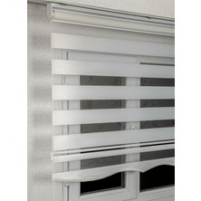 Bizden Perde Etekli Beyaz Düz Zebra Kaliteli Güneşlik Stor Perde