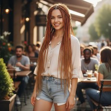 Matra Afrika Örgüsü ve Rasta Için Sentetik Ombreli / Bakır / Karamel