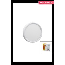 HBG Markt Nisaluce EPL-18SÜ 18W Beyaz Metal Kasa Sıva Üstü Yuvarlak LED Slim Panel