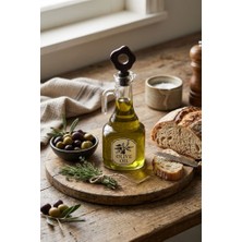 Flora 275 ml Desenli Kulplu Cam Yağlık, Ergonomik Şık Mutfak Tezgah Üstü Yağlık Sirkelik Sosluk 1 Adet