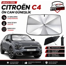 OtoÇizgi Citroen C4 Şemsiye Tip Ön Cam Güneşliği Katlanabilir Uv Korumalı Araç Cam Güneşlik