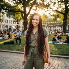 Matra Afrika Örgüsü ve Rasta Için Sentetik / Kızıl Kahve