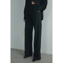 Suud Collection Siyah Jilly Lastikli Klasik Pantolon