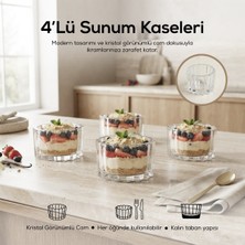 Vienev 4'lü Cam Sunum Kasesi, Magnolya ve Tatlı Kasesi, Cam Çerezlik ,dondurma KASESI-200CC
