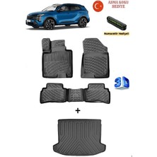 Ahlparts Kia Sportage 2022 Sonrası Uyumlu 3D Havuzlu Paspas ve 3D Bagaj Havuzu Seti (Ses Sistemsiz)  Asma Koku ve Numaratör Hediyeli