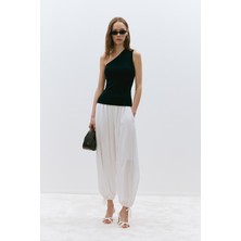 Suud Collection Siyah Aven Tek Omuz Örme Bluz