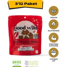 The Good Wild Acılı Mercimek Kraker | Glutensiz Vegan Atıştırmalık | Filizlendirilmiş Kırmızı Mercimek Unu | 3X55G