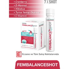 Dailyshot FembalanceShot Cranberry, D-Mannoz, Hibiskus, C Vitamini İçeren Gıda Takviyesi – 7 Shot