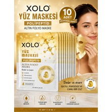 Xolo 10 Adet Polipeptid Yüz Maskesi Altın Folyo Nemlendirici Işıltı Veren Maske 30ML