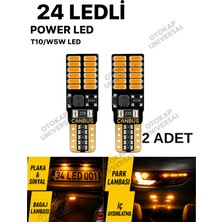 Otokap Universal T10 W5W Canbus 24 Ledli Ultra Power Turuncu Park Plaka Iç Aydınlatma Bagaj Tavan LED Ampul  Universal