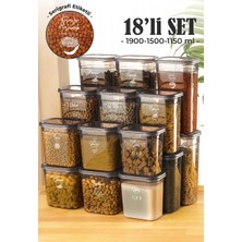 Vienev 18LI Peggy Dikdörtgen Saklama Kabı Seti 6x( 1900ML, 1500ML, 1150ML ) Etiketli