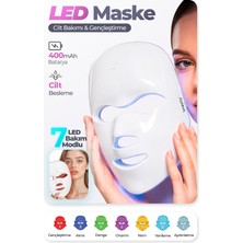 Auhma Ahb-08 LED Yüz Bakım Maskesi 7 Renk Fototerapi Işık Modlu Kablosuz Cilt Bakım ve Güzellik Maskesi