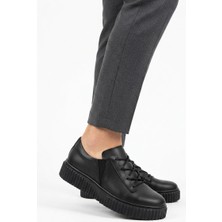 Zerenyus ZRK-502 Yüksek Kalite Kalın Taban Siyah Lastikli Erkek Sneaker