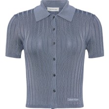 Calvin Klein Sılky Cropped Baby P, Rlw Mavi Kadın T-Shirt & Polo