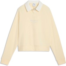 Puma Puma Class Longsleeve Polo Kadın Krem T-Shirt & Polo